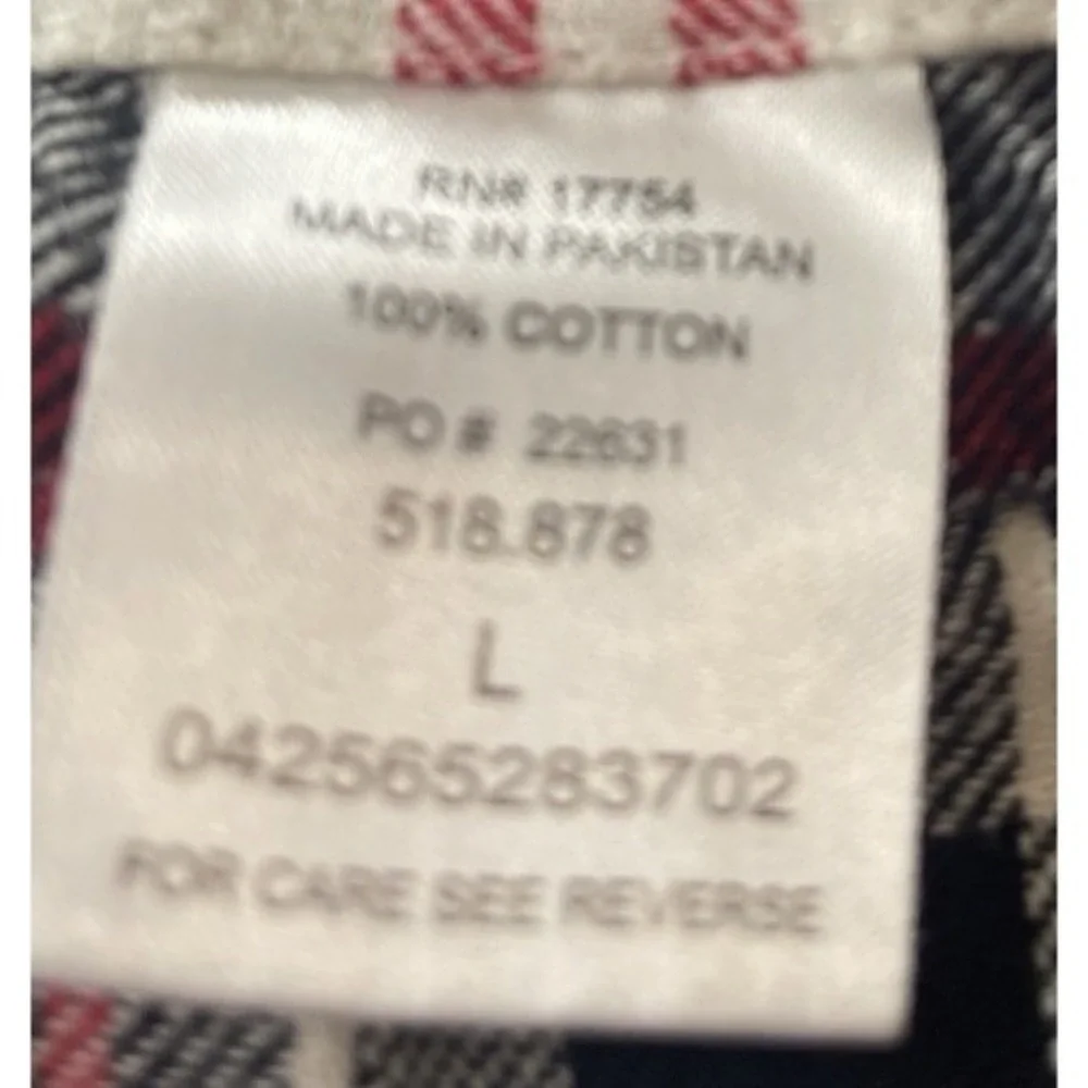 Key‎ Flannel Long Sleeve Button Up Shirt Red Black White Plaid farmcore  outddor